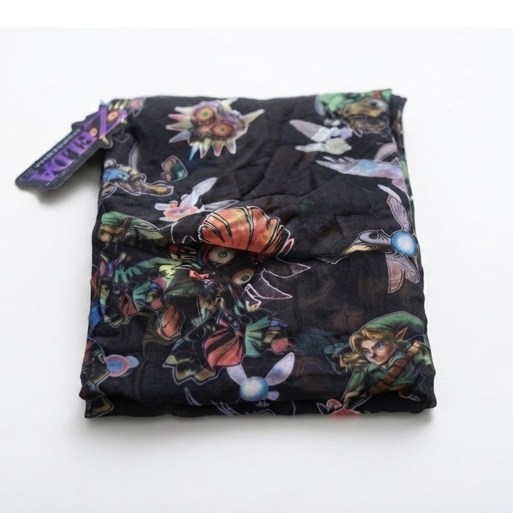 Nintendo Legend of Zelda Majora's Mask Infinity Scarf Black Link Skull Anime New